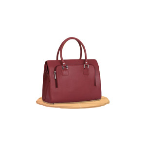 Brick Red Embroidered Leather Bag