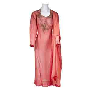Full Sleeve Chanderi Semi Cotton Salwar Kameez