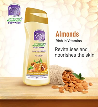 Boroplus Antibacterial  Moisturizing Body Wash with Almond Turmeric & Honey (300ml)
