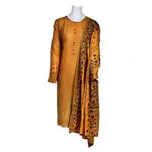 Unstitched Embroidery Cotton Three Piece