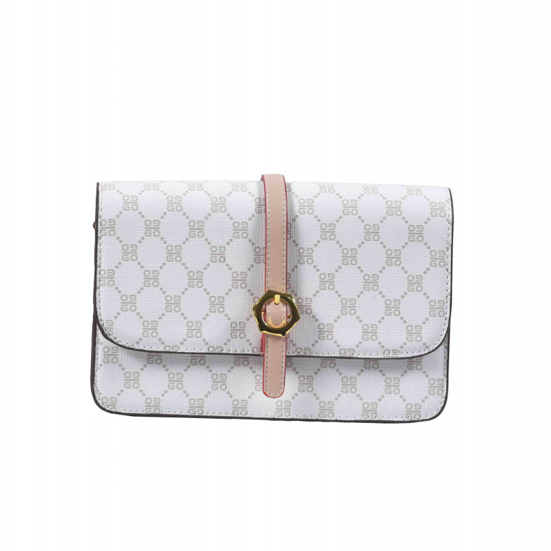 White Leather Classic Clutch