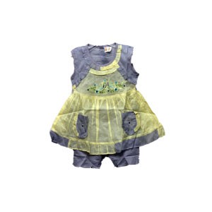 Baby Girls Cotton Sleeve less dress with embroidery